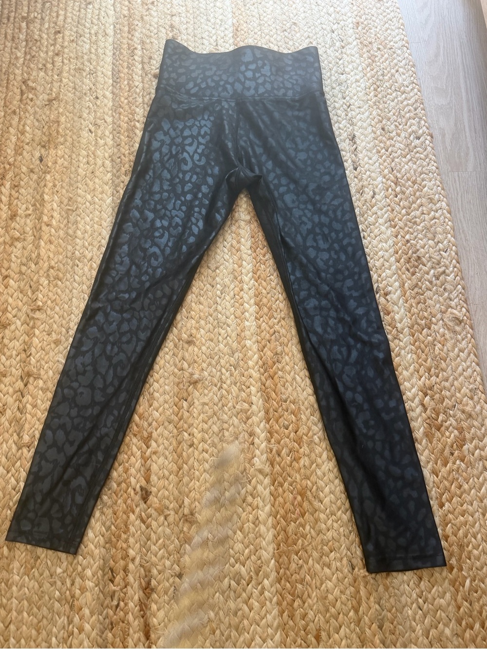 Carbon38 Black Leopard-Print High-Waist Leggings